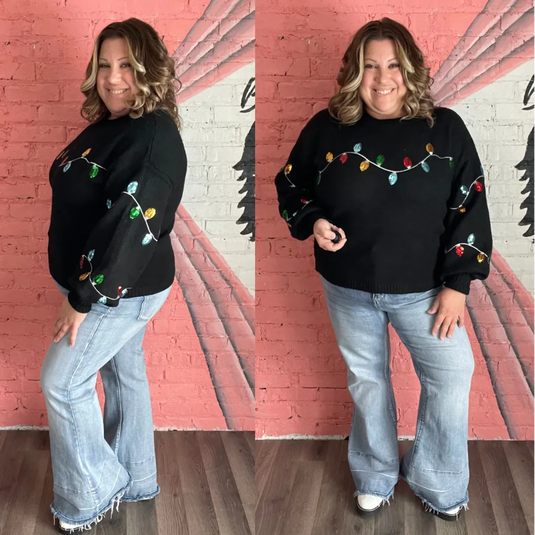 Noel Sequin Bell Sleeve Sweater