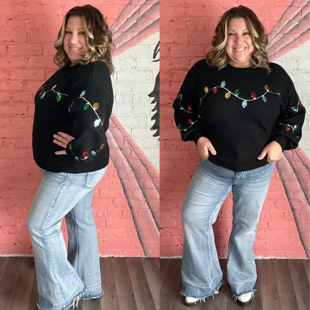 Noel Sequin Bell Sleeve Sweater