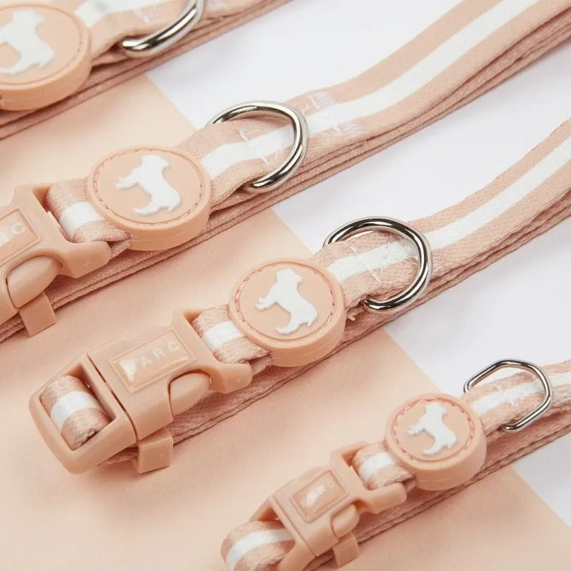 Nylon Fabric Dog Collar | Champagne Stripe