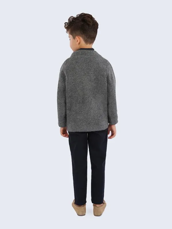 One Friday Grey Solid Sweater