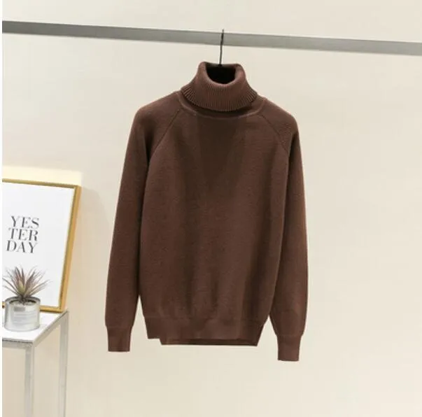 ONLYSVTER Thick Oversized Loose Turtleneck Women Pullover Sweater Autumn Winter Warm Jumper Top Knitted Soft Female Sweater Top