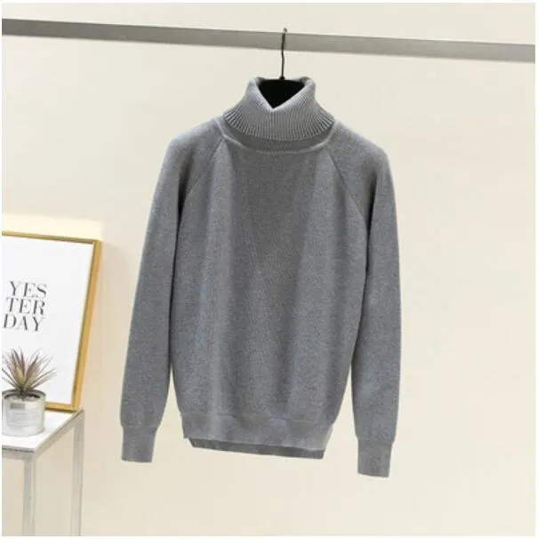 ONLYSVTER Thick Oversized Loose Turtleneck Women Pullover Sweater Autumn Winter Warm Jumper Top Knitted Soft Female Sweater Top