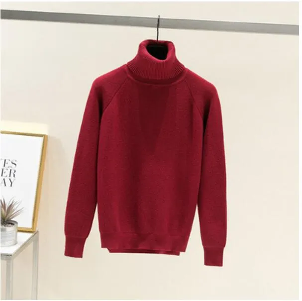 ONLYSVTER Thick Oversized Loose Turtleneck Women Pullover Sweater Autumn Winter Warm Jumper Top Knitted Soft Female Sweater Top