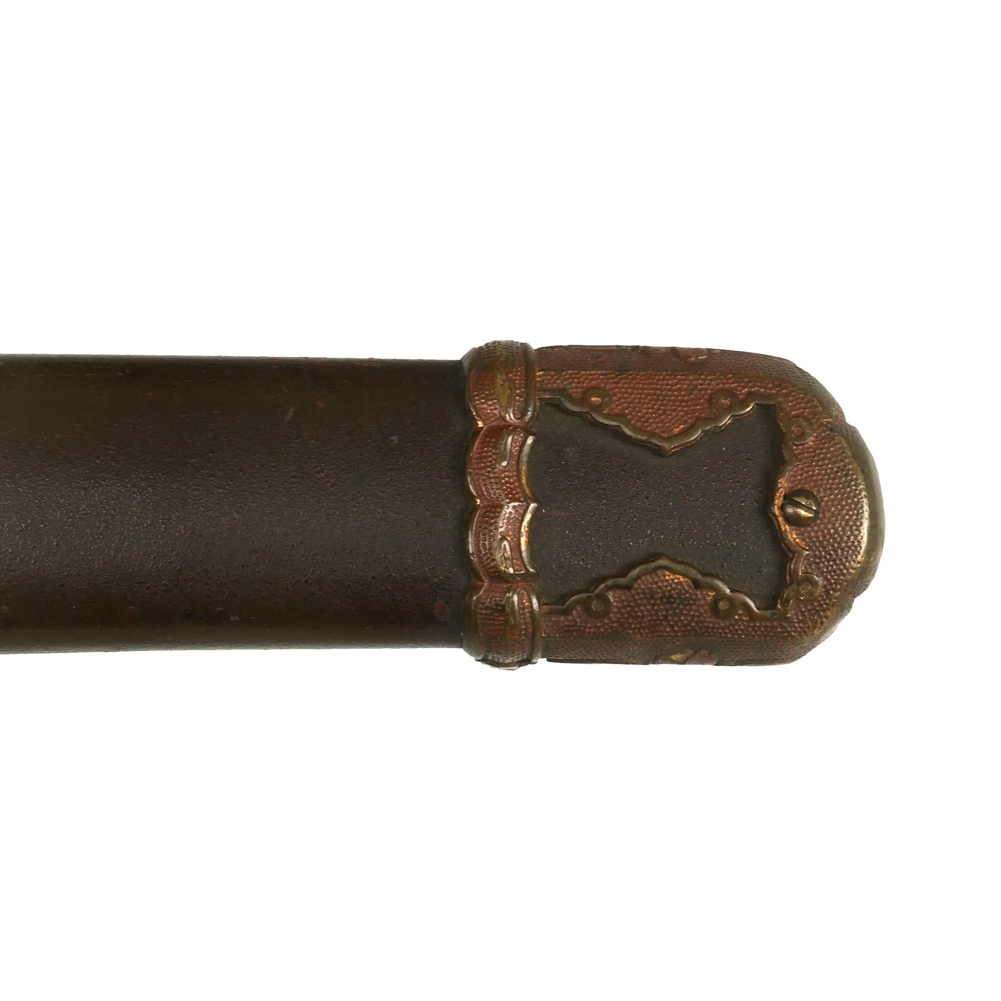 Original Japanese WWII Type 98 Shin-Gunto Ō-Wakizashi Sword with Edo Period Blade by KUNIHIRO with "False Length" Steel Scabbard