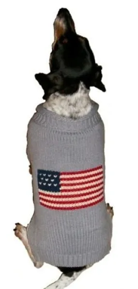 Patriotic Pup Sweater in Grey