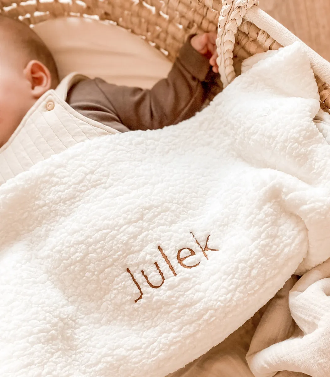 Personalised Soft Teddy Blanket with Embroidery - MADE TO ORDER