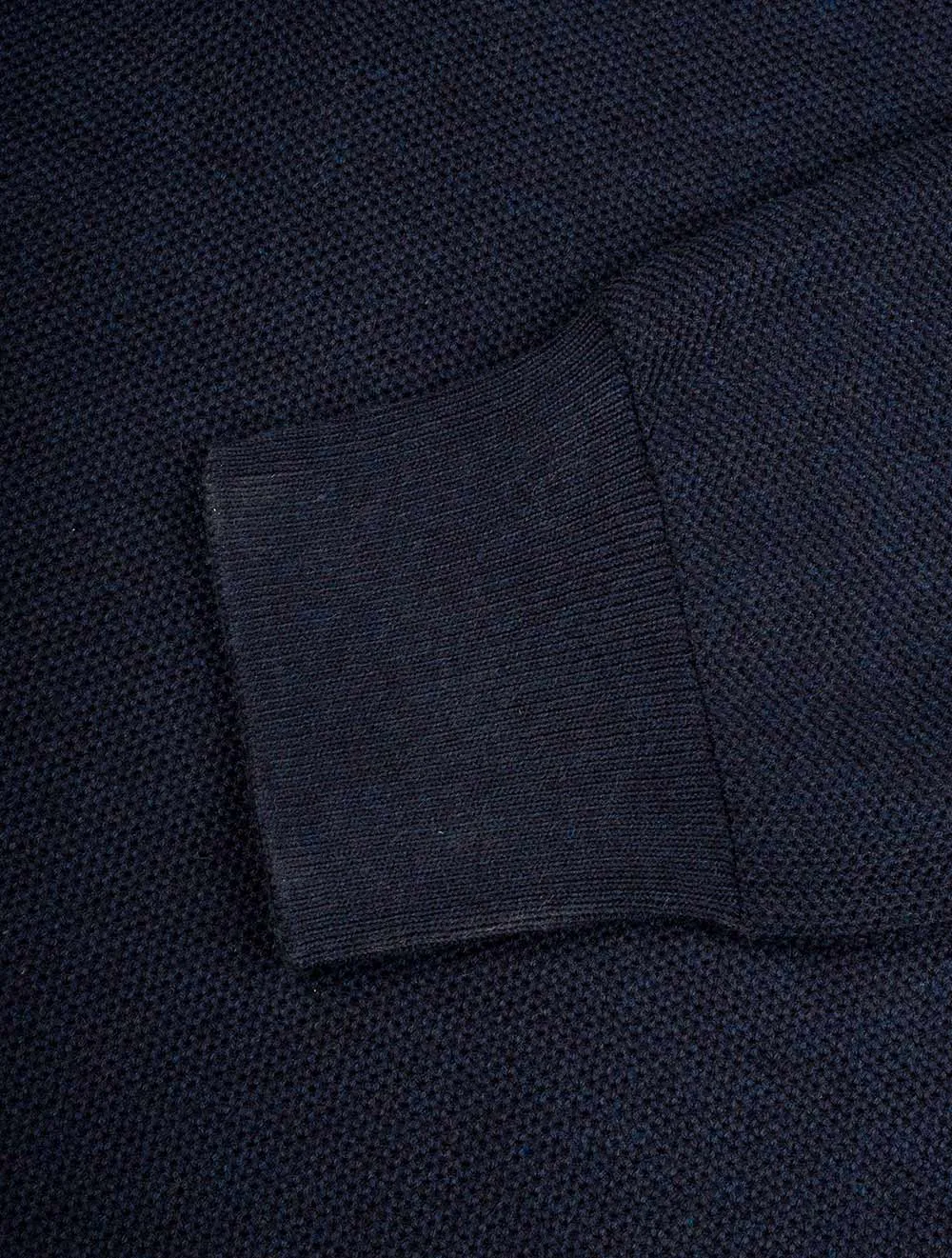 Pima Cotton Texture Half-Zip Navy Heather