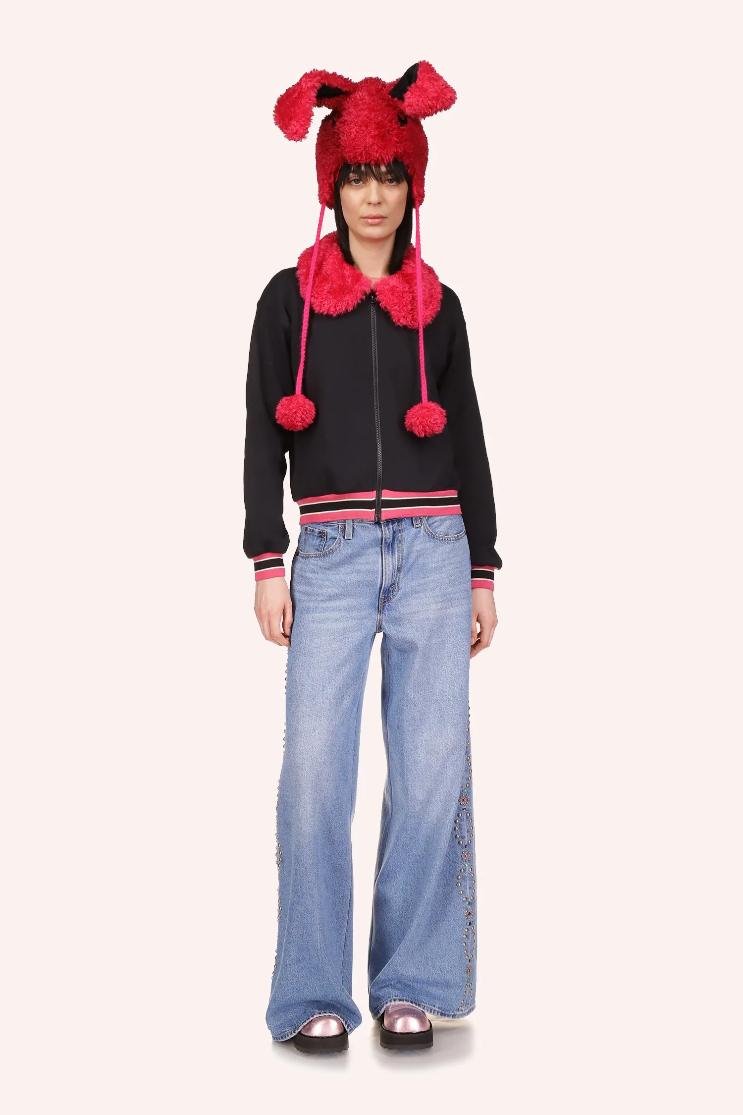 Plush Teddy Collar Sweatshirt