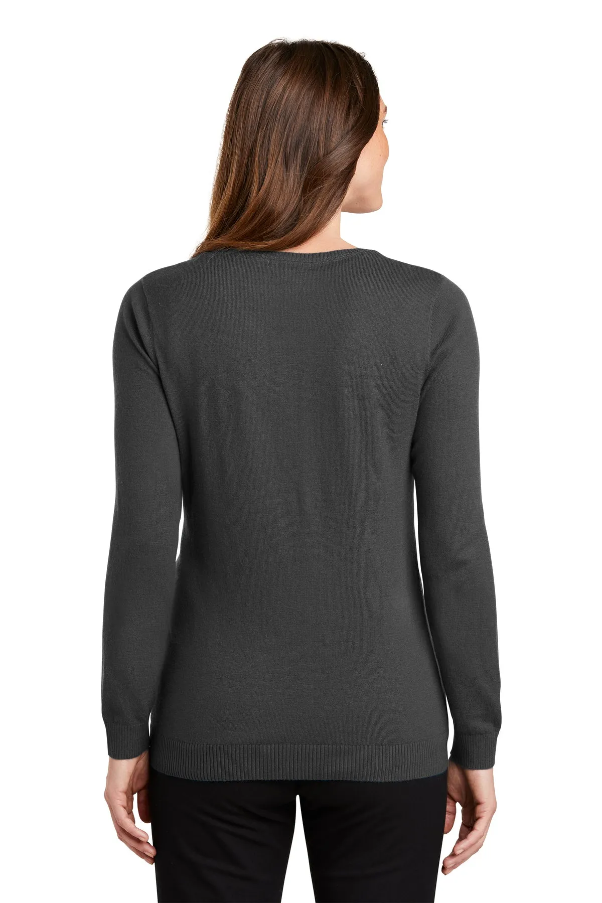 Port Authority Ladies Cardigan Customized Sweaters, Charcoal Heather