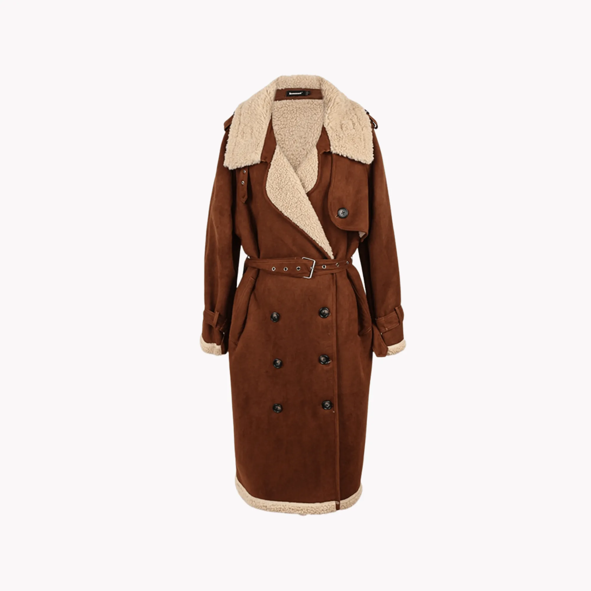 Pre Order:  Shearling Faux Suede Sheepskin Coat