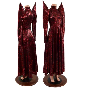 Primeval Red Mega Sharp Shoulder Gown