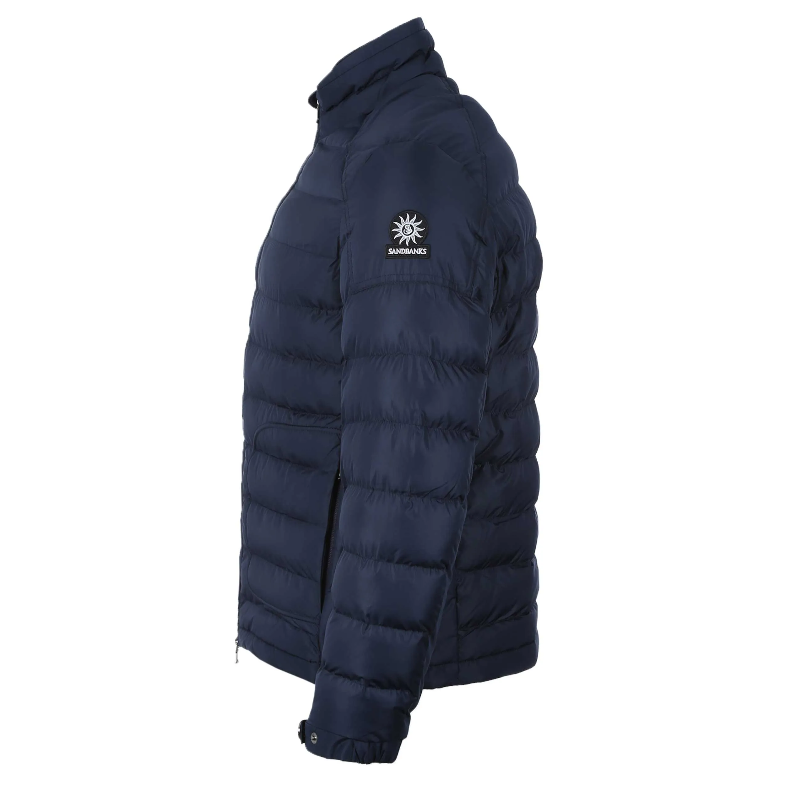 Sandbanks Biker Micro Puffer Jacket in Navy