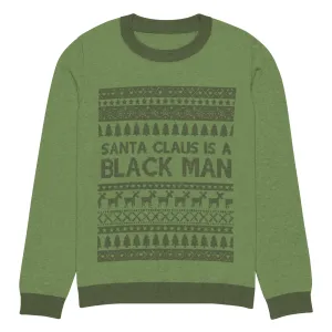 Santa Claus Is A Black Man (Green) Knitted Sweater