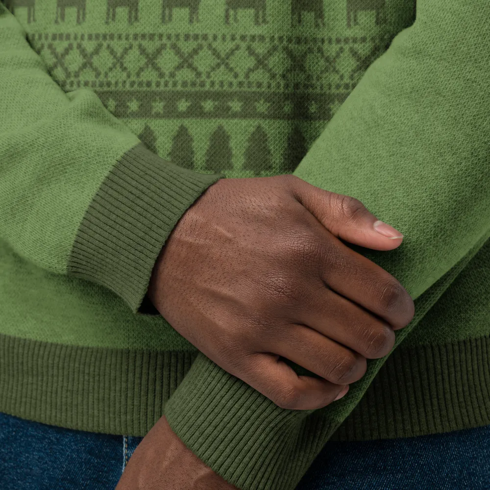 Santa Claus Is A Black Man (Green) Knitted Sweater