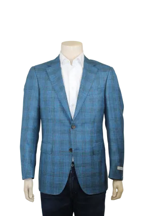 Siena Blue and Brown Plaid Sport Coat