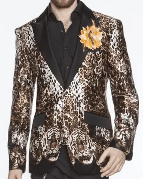 Silk Blazer for Men Tiger - Wedding - Tuxedo - Dinner Jacket