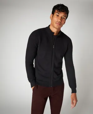 Slim Fit Cotton-Blend Full-Zip Sweater