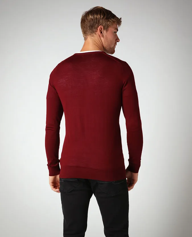 Slim Fit Merino Wool-Blend V-Neck Sweater