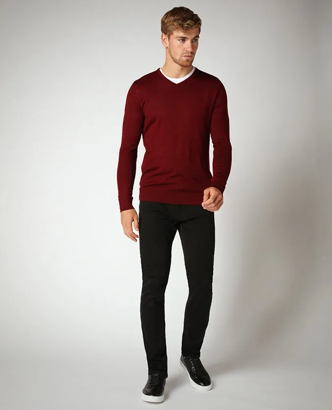 Slim Fit Merino Wool-Blend V-Neck Sweater