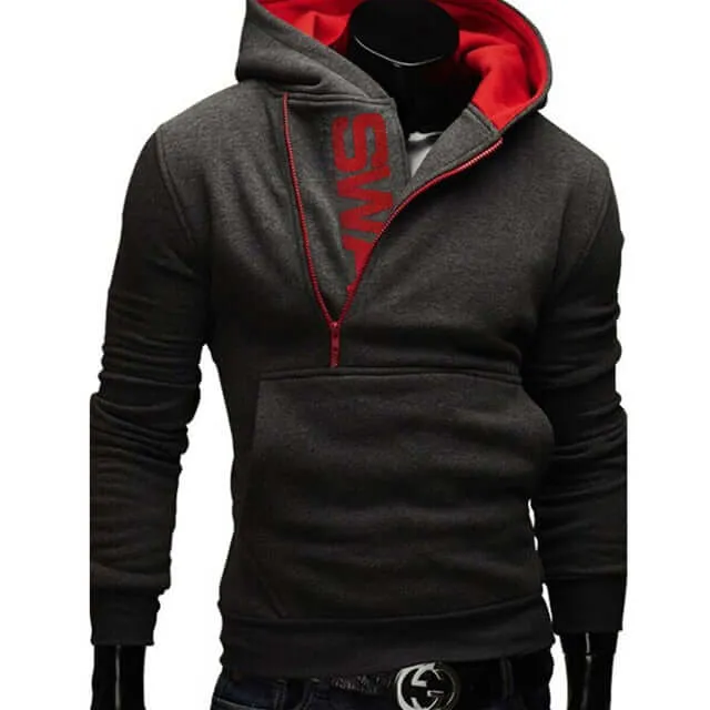 Slim-Fit Pullover Zip-up Hoodie