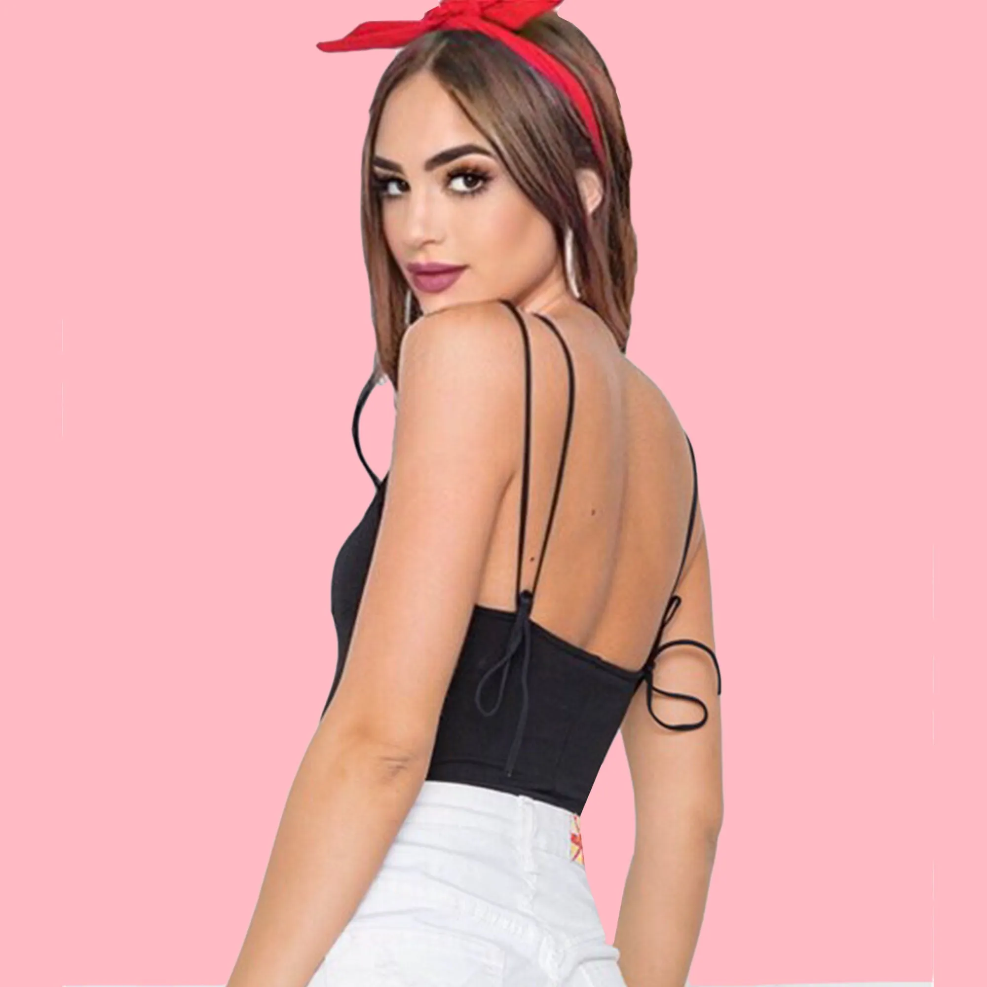 Strappy Back Tie Bodysuit