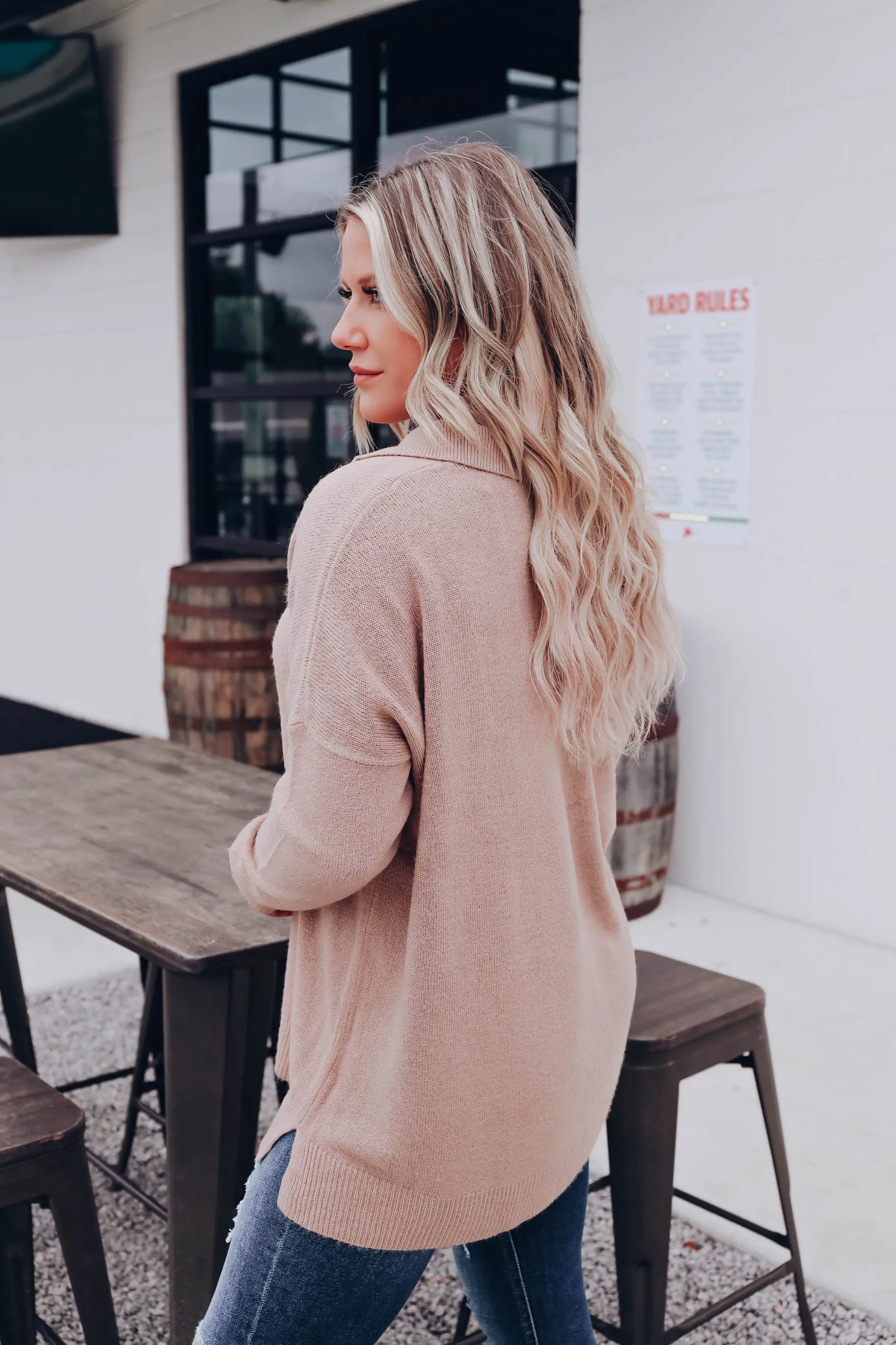 Sunnie Oversized Polo Sweater - Taupe