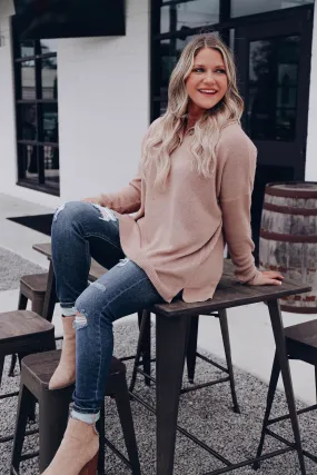 Sunnie Oversized Polo Sweater - Taupe