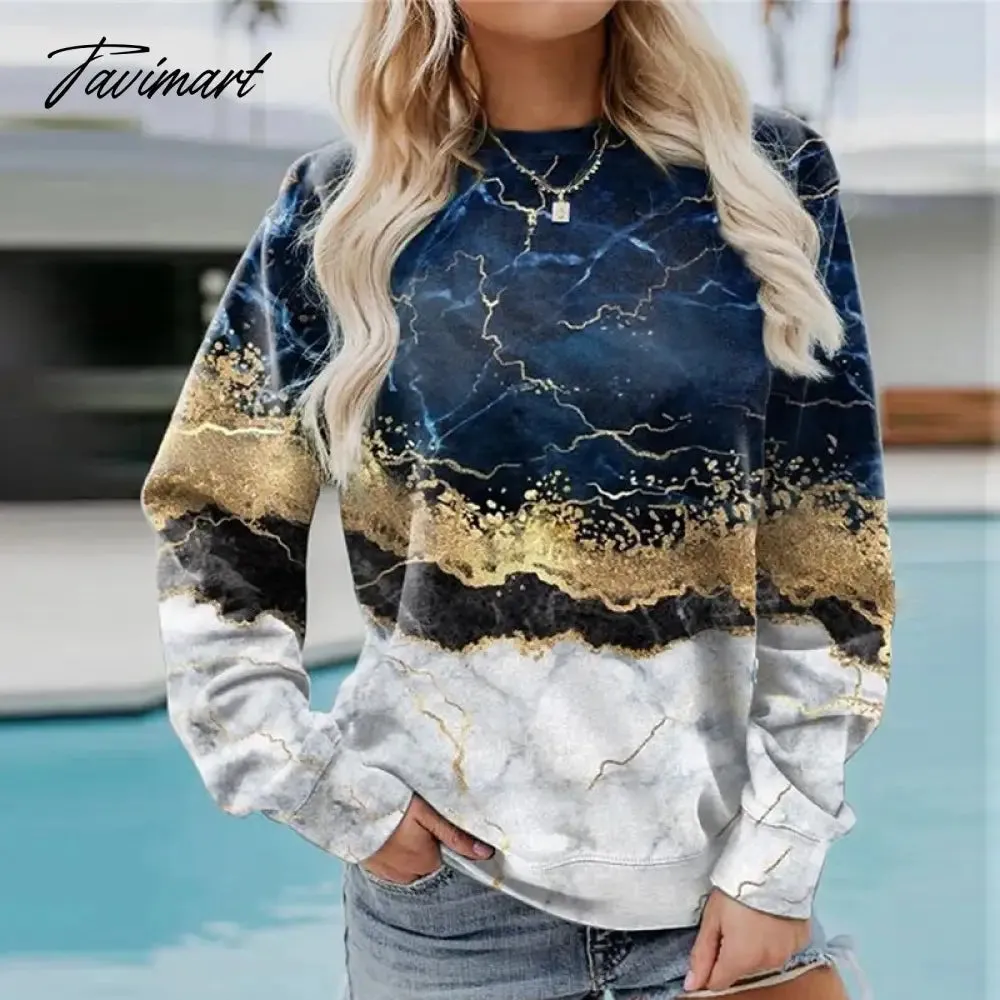 Tavimart Vintage Chic Landscape Pattern Sweatshirt Women O-Neck Long Sleeve Hoodie Streetwear Women Autumn Harajuku Printed Pullover Tops