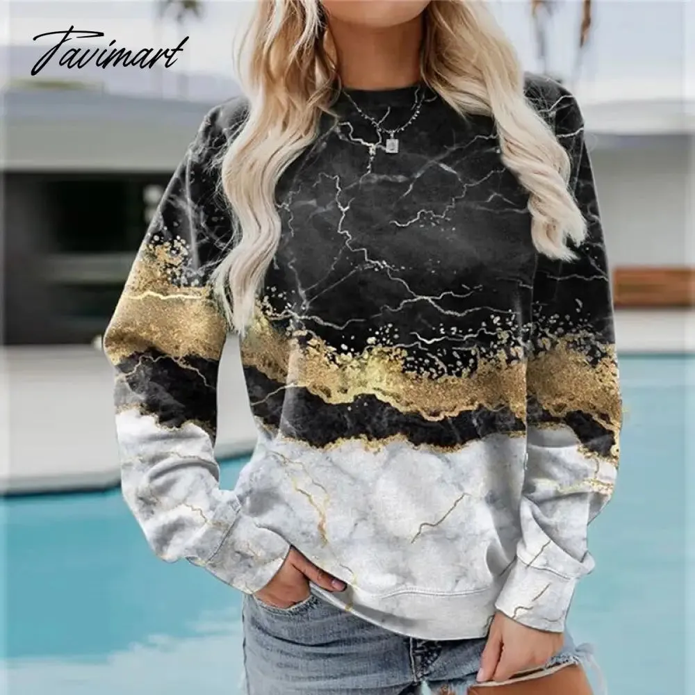 Tavimart Vintage Chic Landscape Pattern Sweatshirt Women O-Neck Long Sleeve Hoodie Streetwear Women Autumn Harajuku Printed Pullover Tops