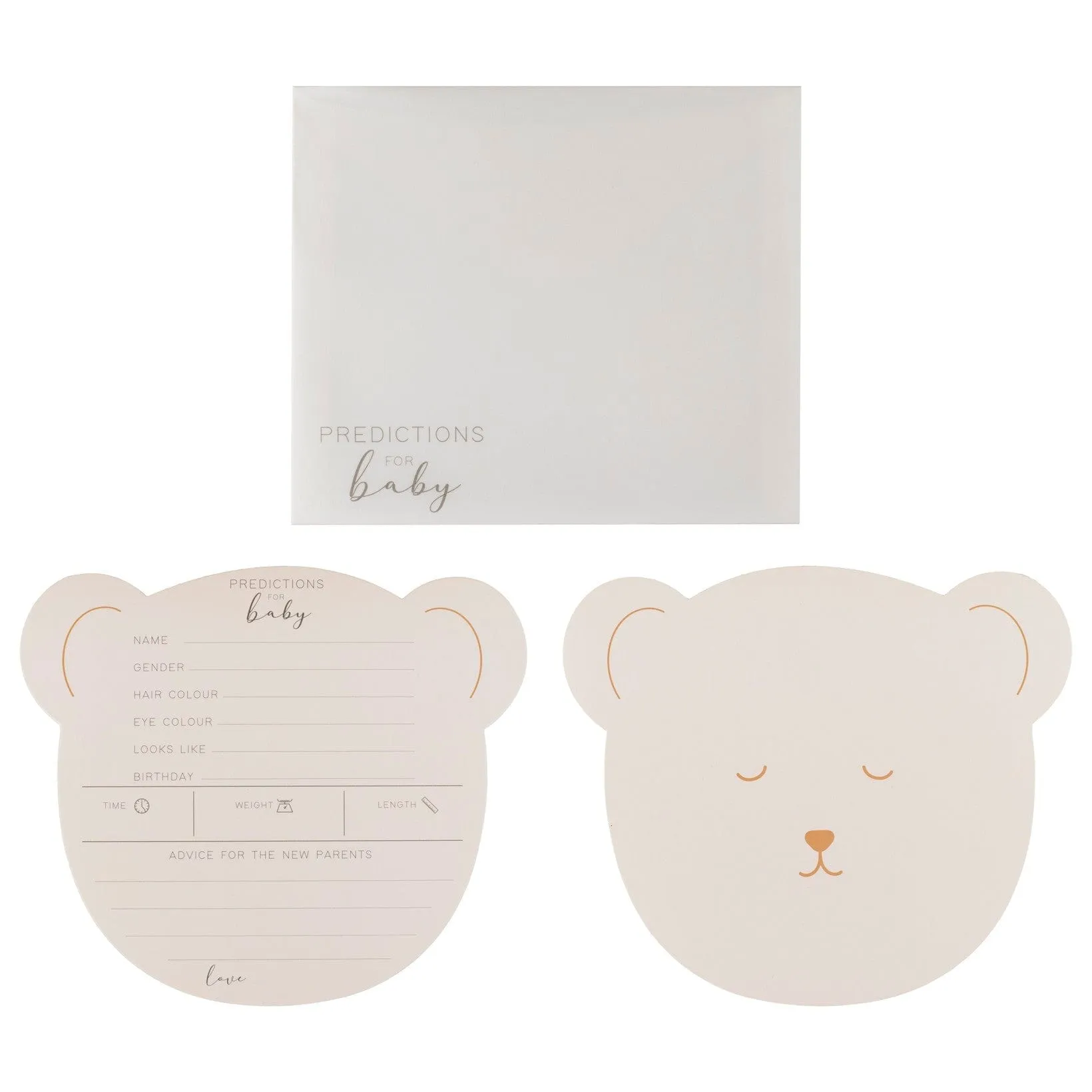 Teddy Bear Baby Shower Advice and Prediction Cards