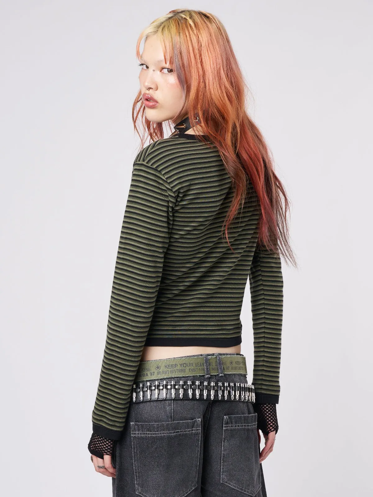 Teddy Green Striped Top