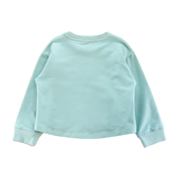 Teddy Print Sweatshirt - Aqua