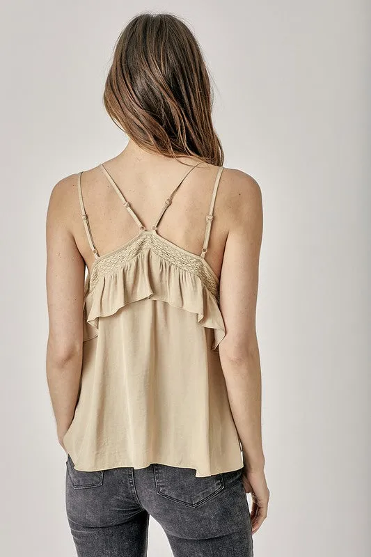 TEEK - Trim Detail with Ruffle Cami Top