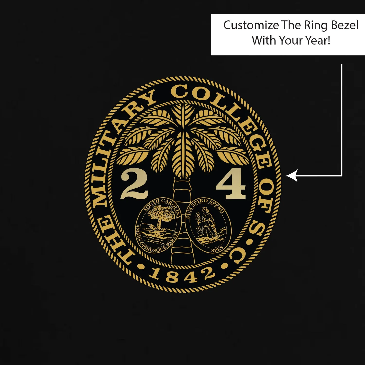 The Citadel, Customizable (Your Year) Ring Bezel Design,  Performance Fleece Pullover Sweatshirt