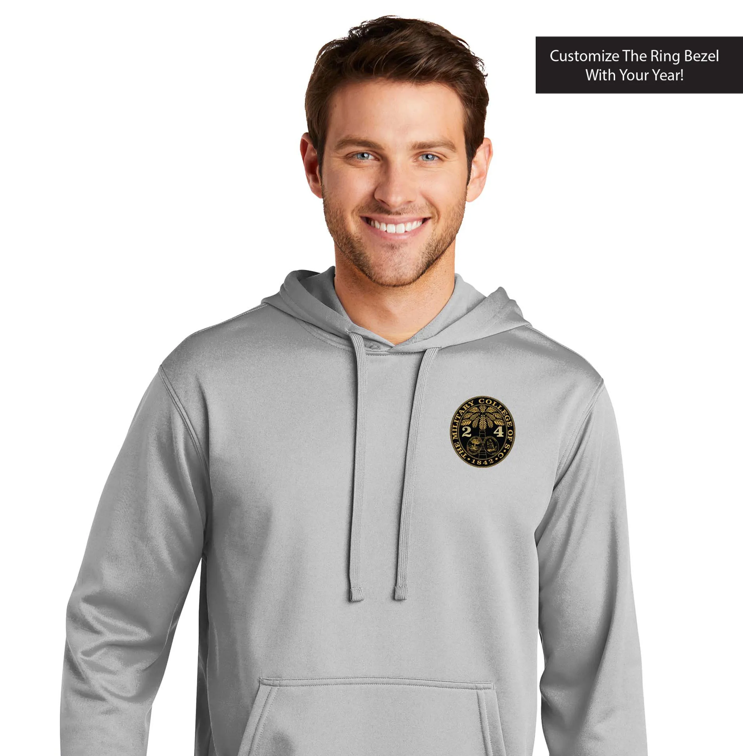 The Citadel, Customizable (Your Year) Ring Bezel Design,  Performance Fleece Pullover Sweatshirt