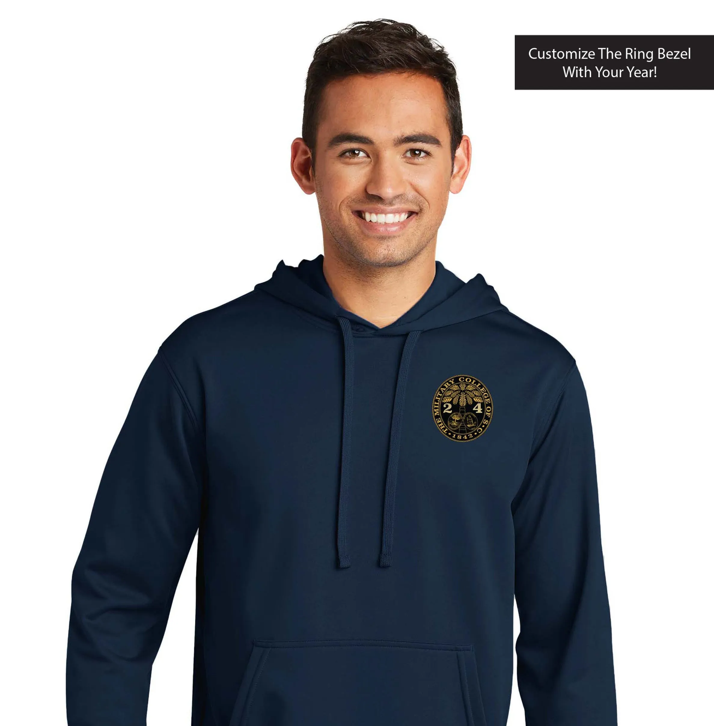 The Citadel, Customizable (Your Year) Ring Bezel Design,  Performance Fleece Pullover Sweatshirt