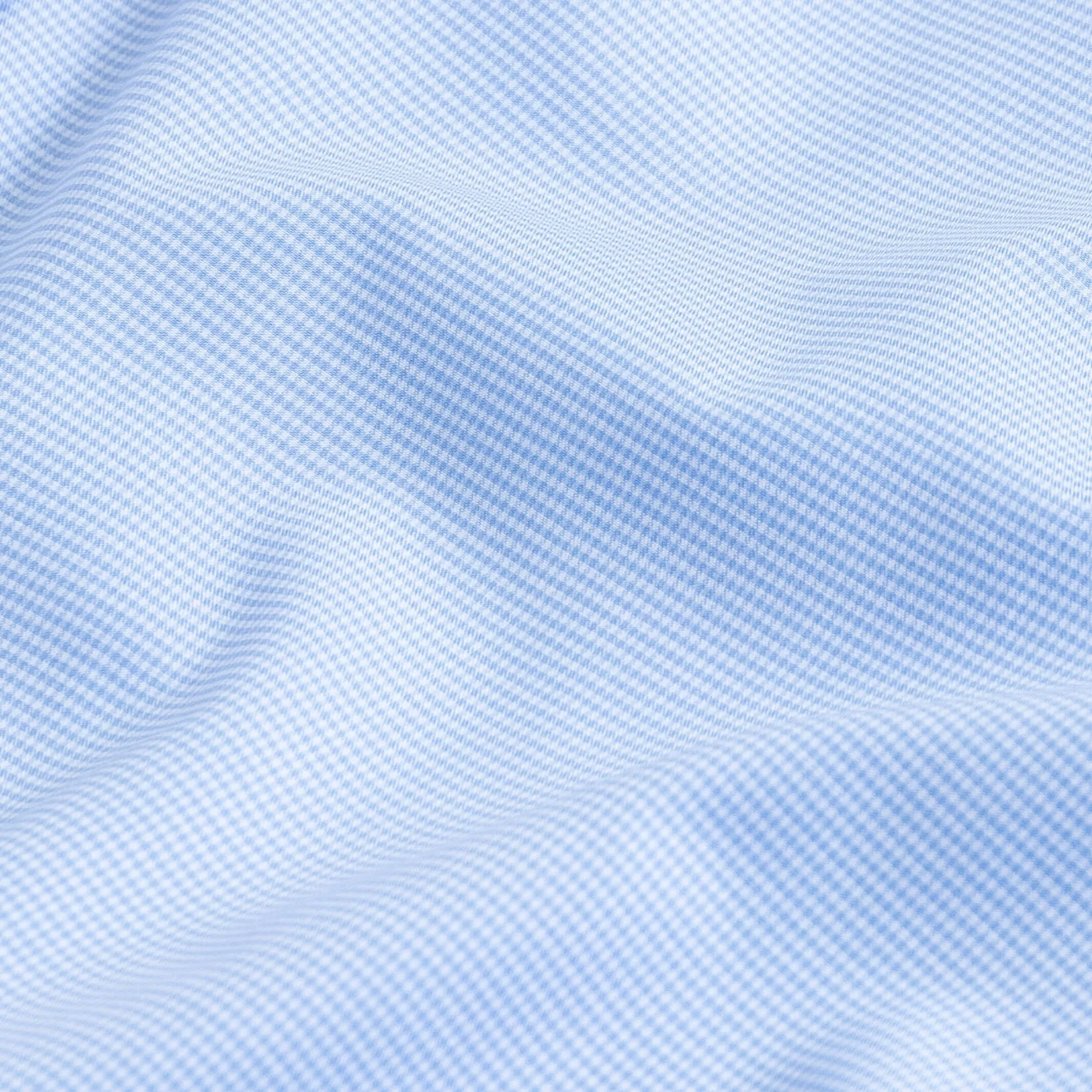 The Light Blue Kent Micro Gingham Custom Shirt