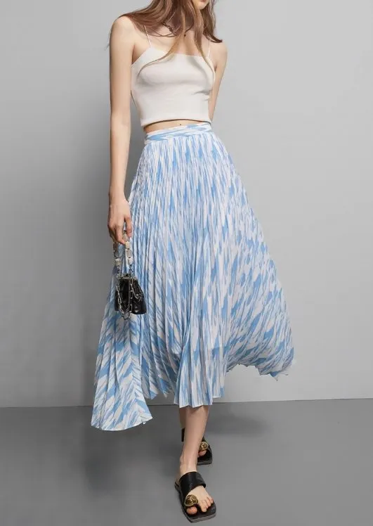 TIE-DYE SLIM PLEATED SKIRT