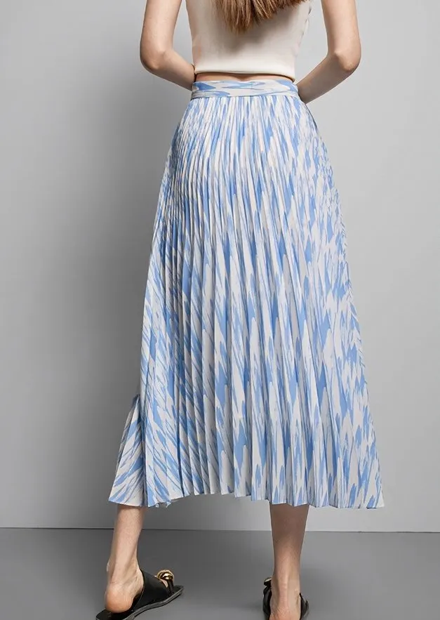 TIE-DYE SLIM PLEATED SKIRT