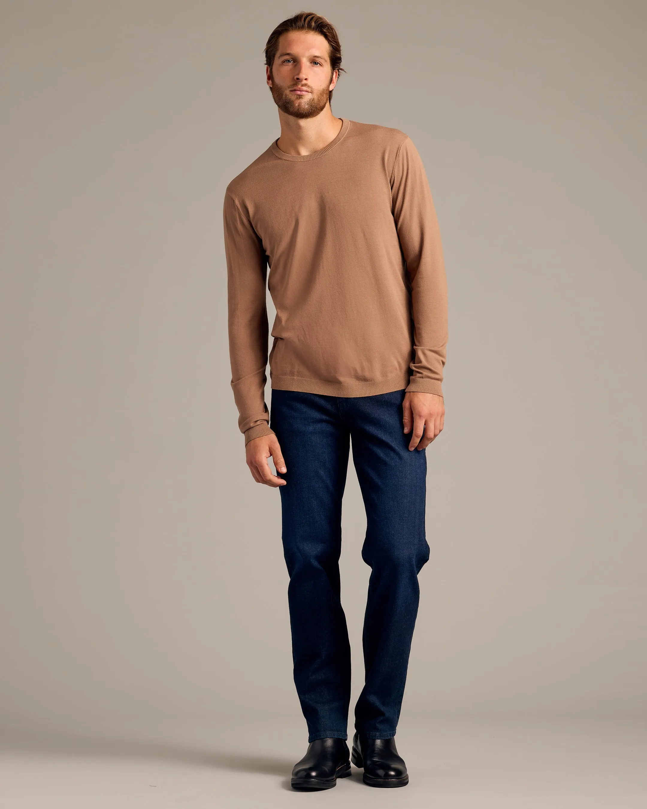 Truffle Dressy Crew Neck Sweater