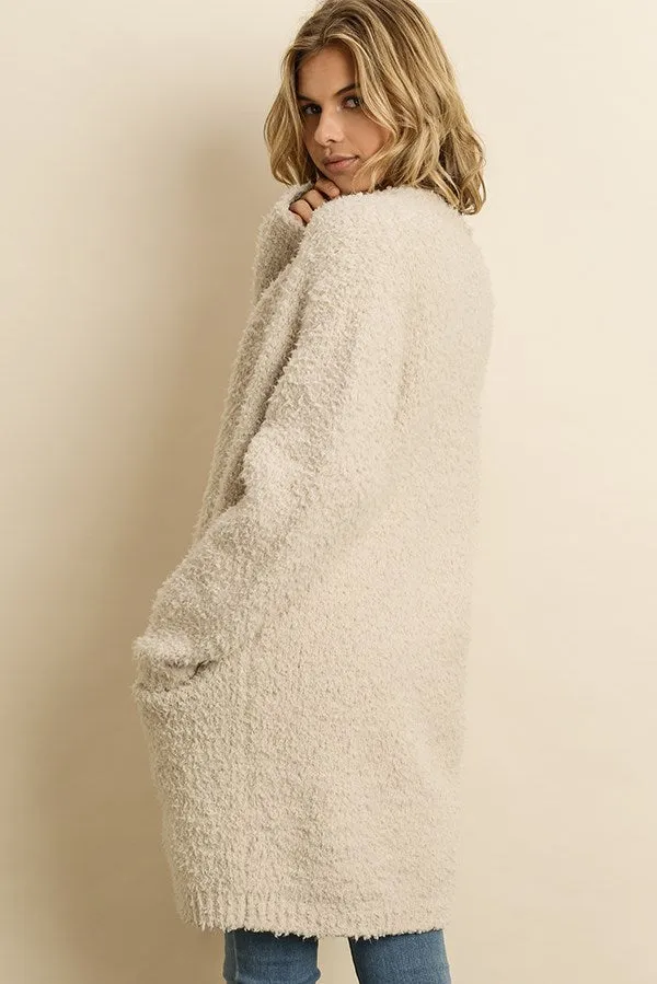 Ultra soft teddy cardigan sweater