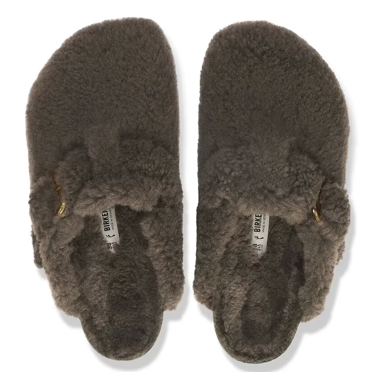 UNISEX BIRKENSTOCK BOSTON BIG BUCKLE TEDDY SHEARLING | CONCRETE GRAY