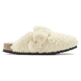 UNISEX BIRKENSTOCK BOSTON BIG BUCKLE TEDDY SHEARLING | EGGSHELL