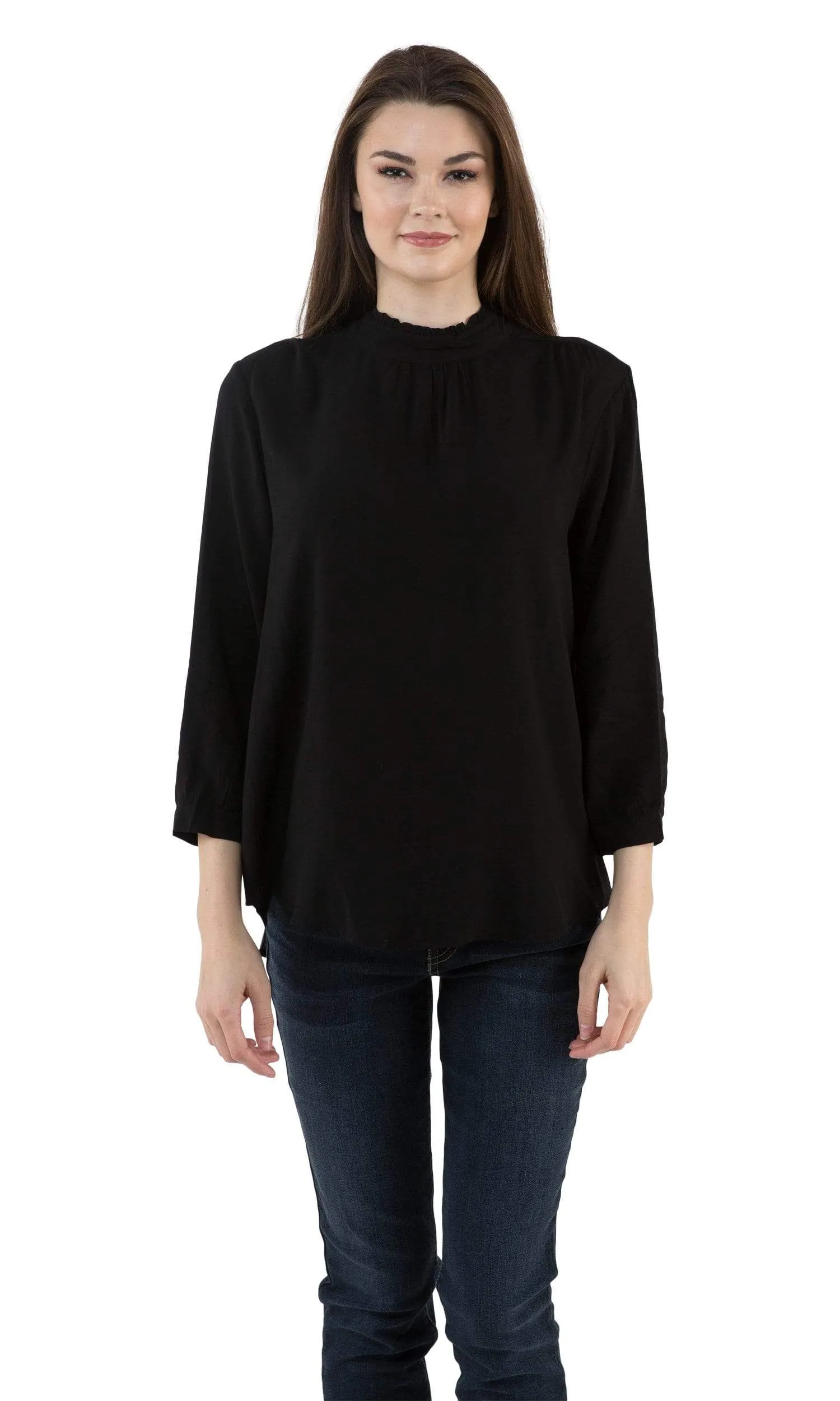 Velvet by Graham & Spencer Daroline Mock Turtleneck Challis Top