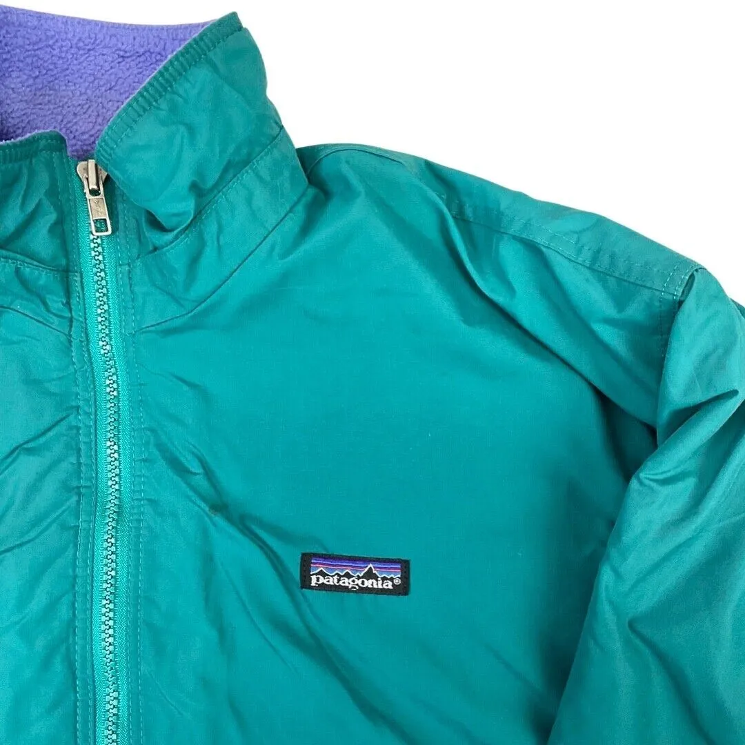 Vintage 80s 90s Green Patagonia Fleece Lined Jacket Coat 8 10