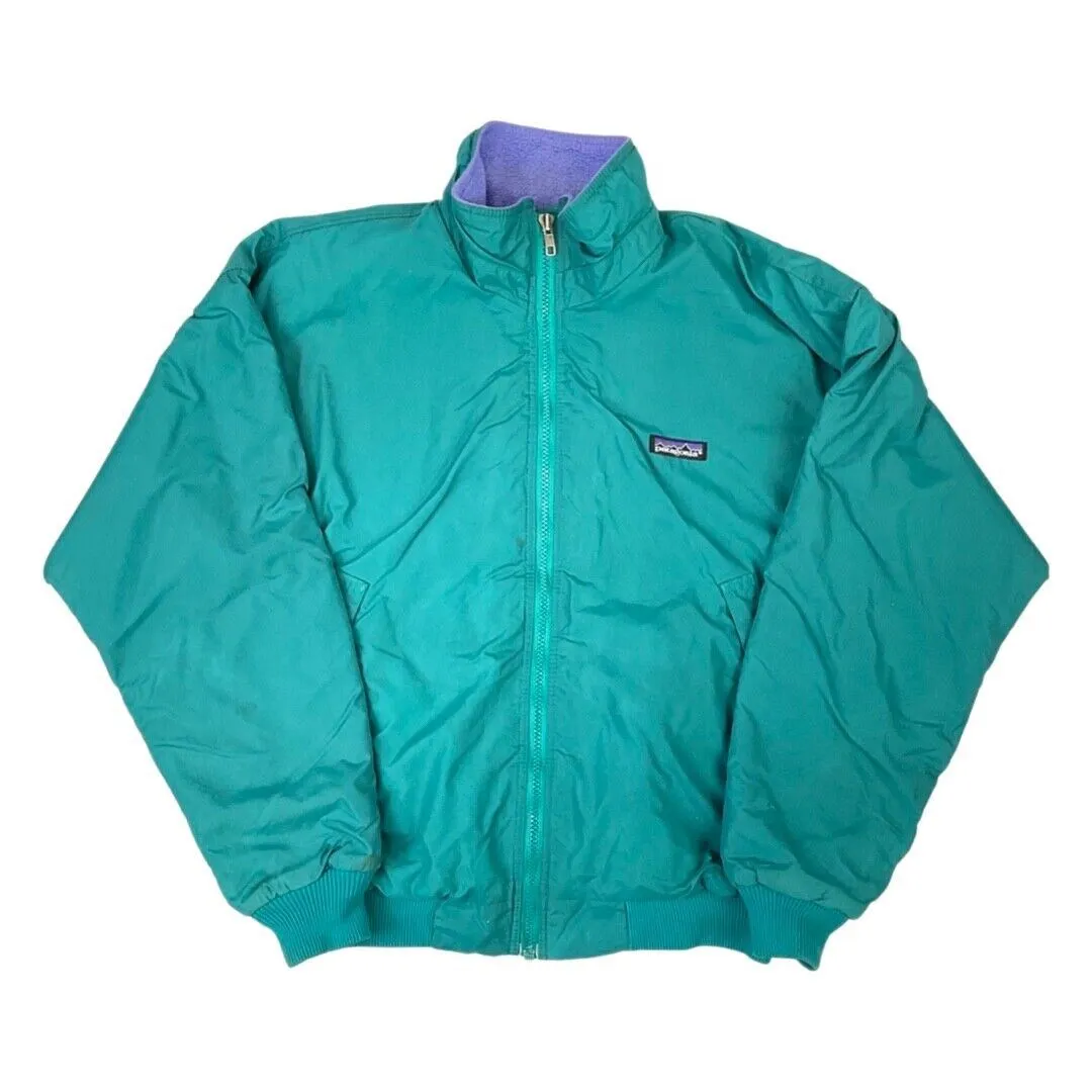 Vintage 80s 90s Green Patagonia Fleece Lined Jacket Coat 8 10