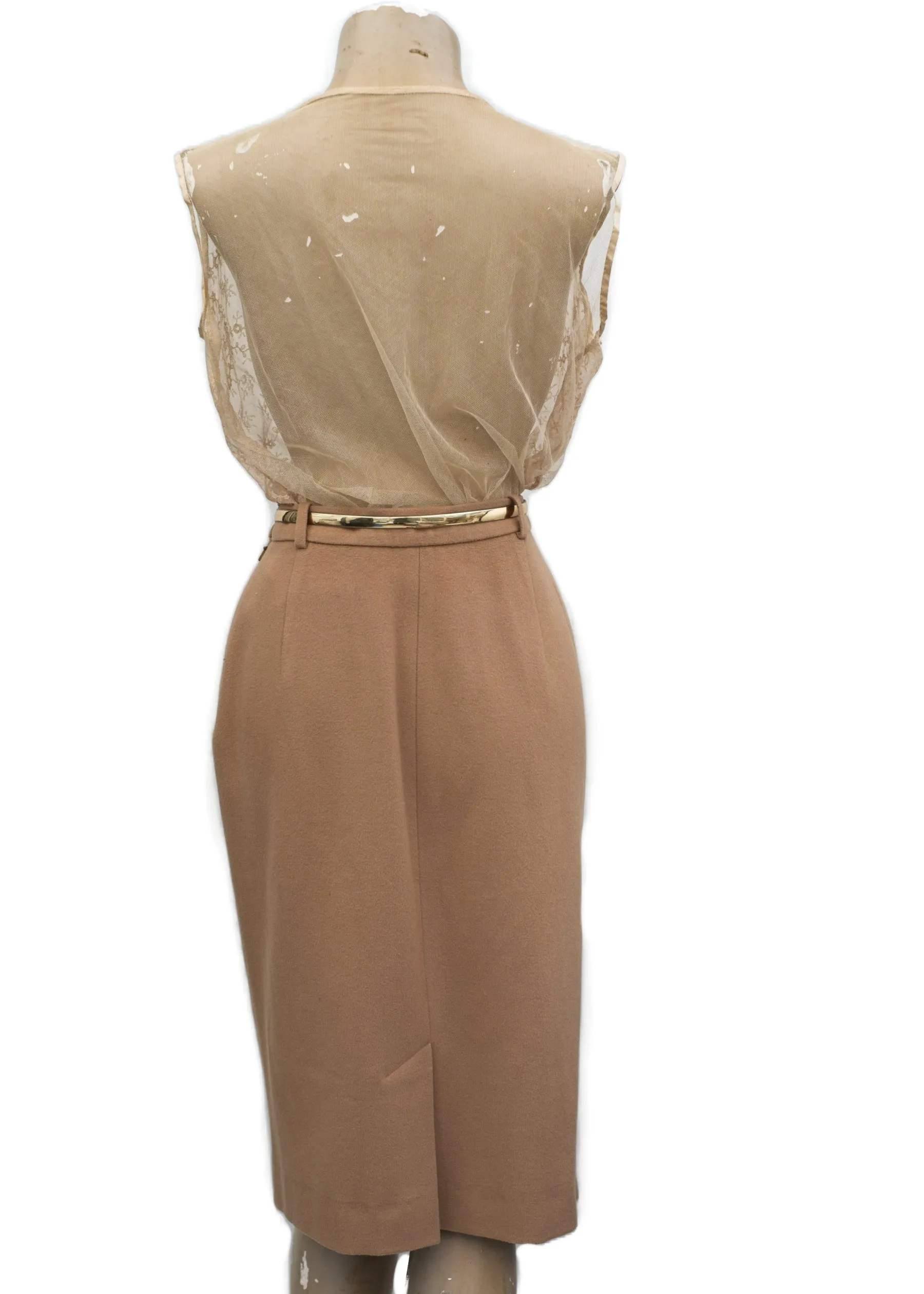 Vintage Camel Cashmere Pencil Skirt by Jaeger