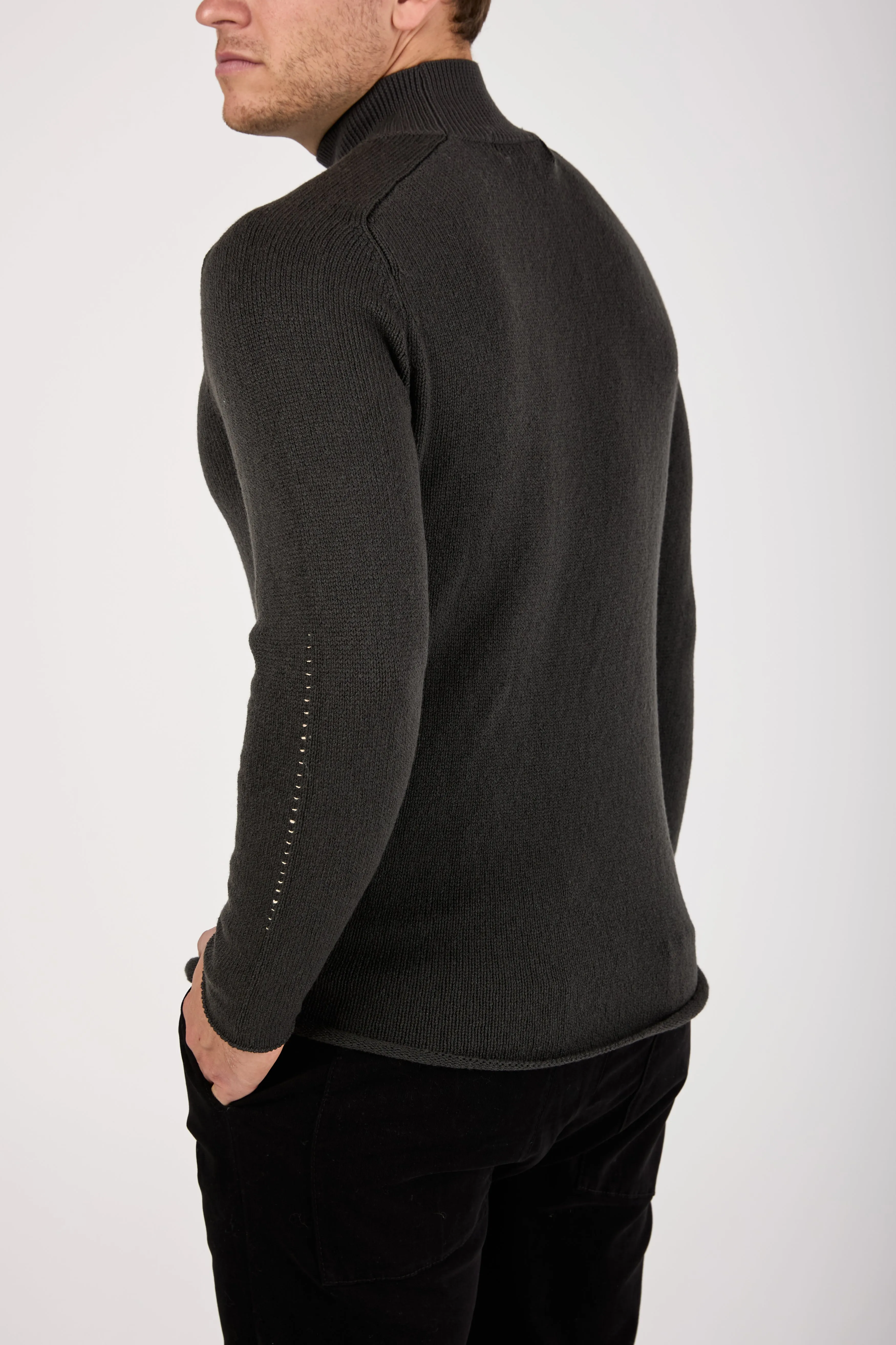 Virgin Wool Turtleneck Sweater in Mud