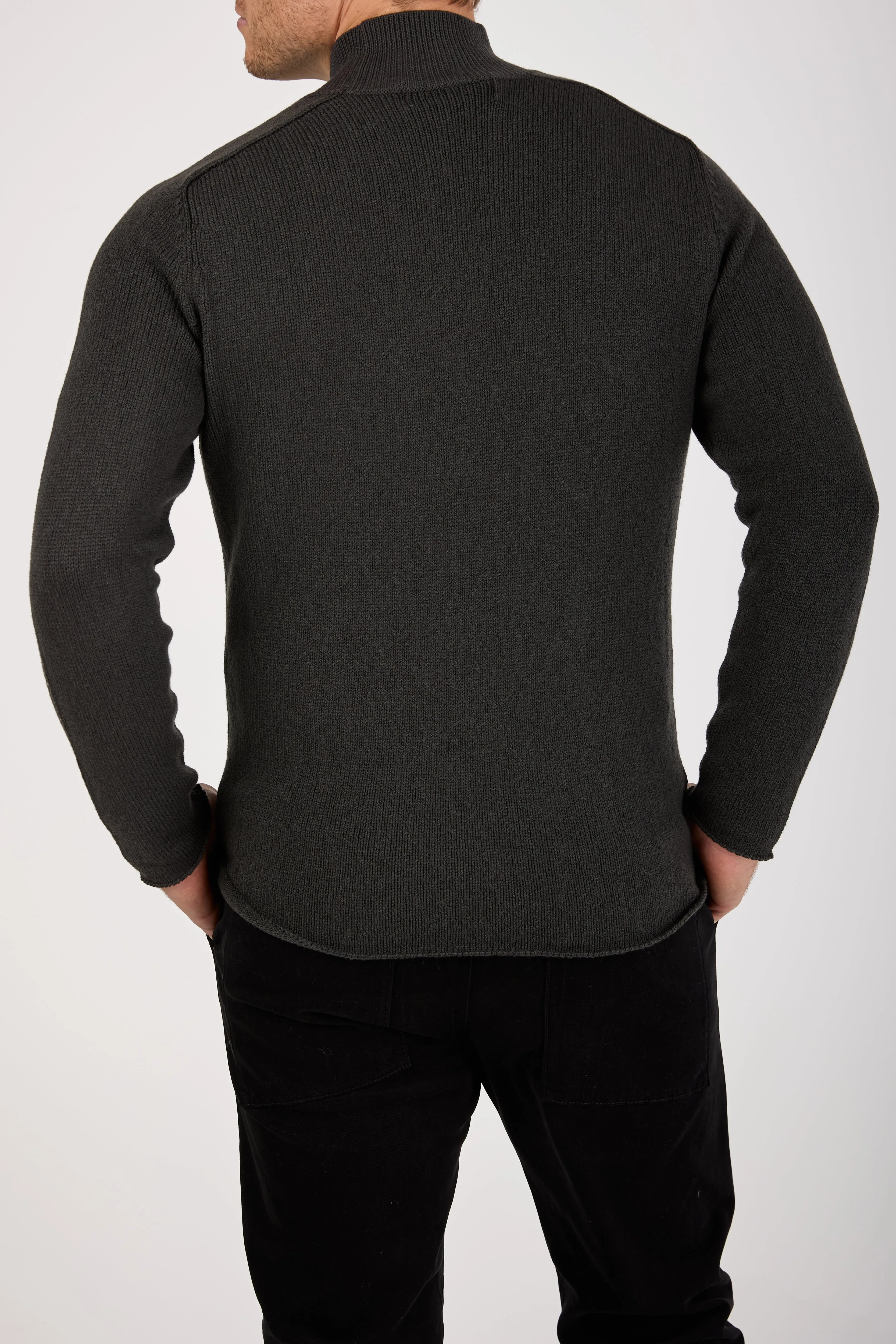 Virgin Wool Turtleneck Sweater in Mud