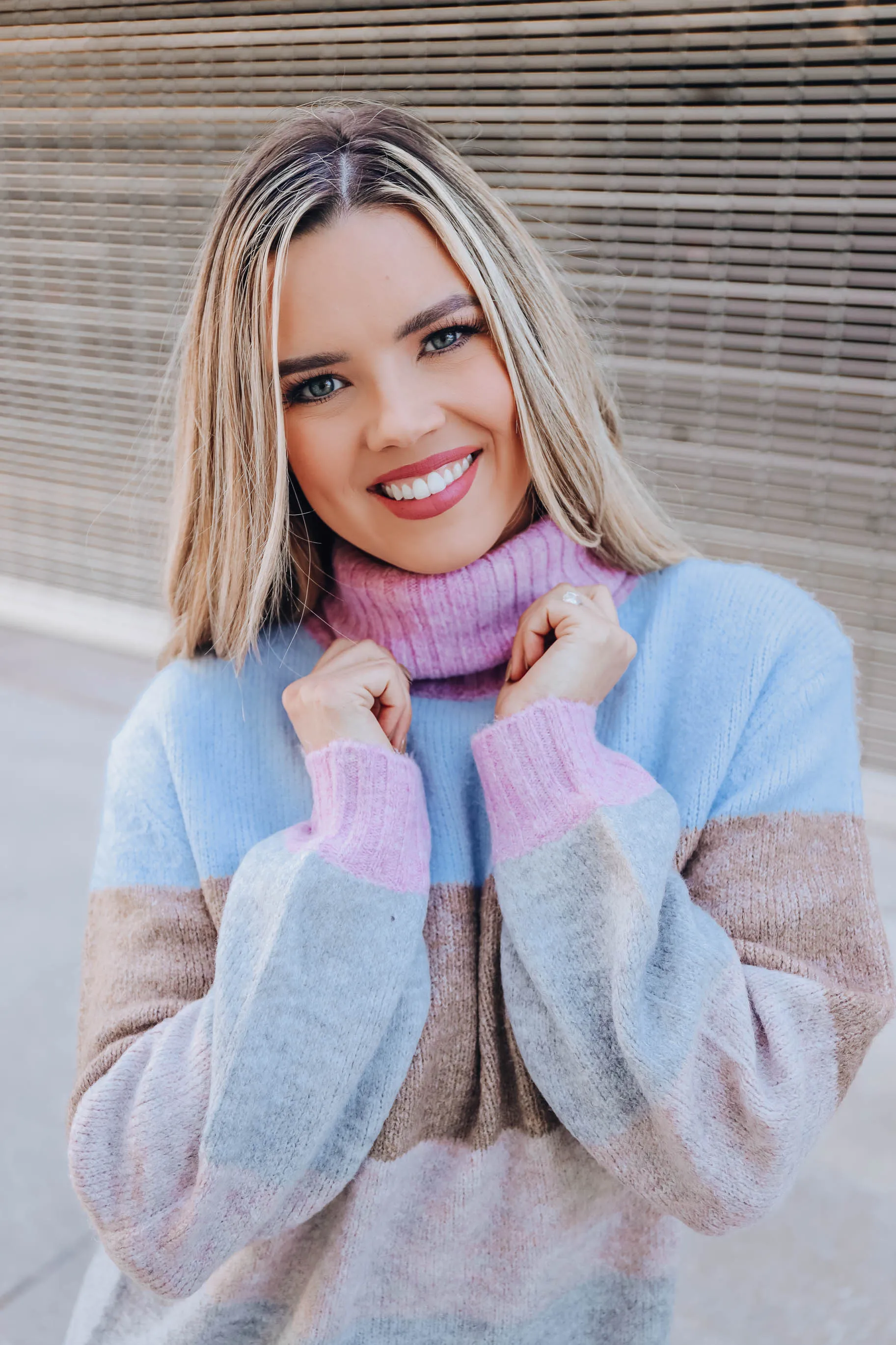 Warmhearted Striped Sweater Dress